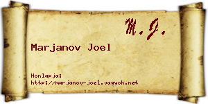 Marjanov Joel névjegykártya